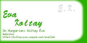 eva koltay business card