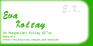 eva koltay business card